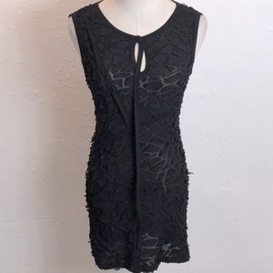 Asymmetrical mesh keyhole dress
